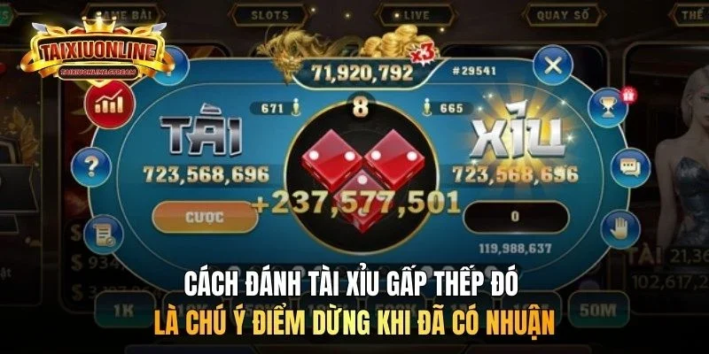 Cách đánh tài xỉu gấp thếp đó là chú ý điểm dừng khi đã có nhuận