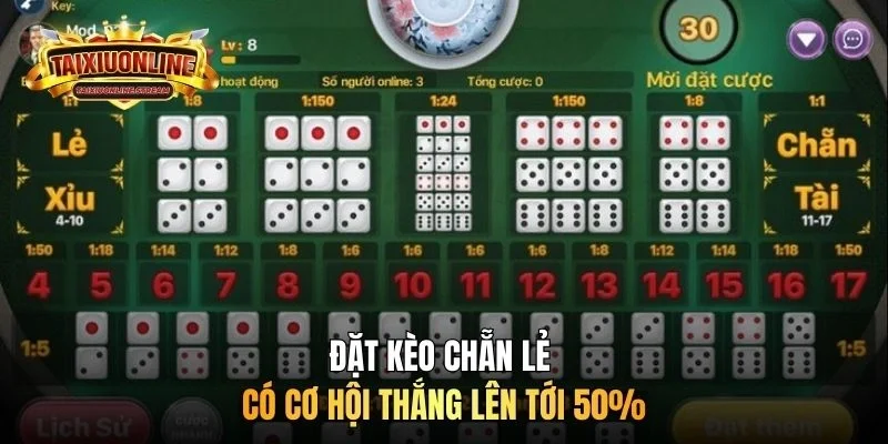 Đặt kèo chẵn lẻ có cơ hội thắng lên tới 50%